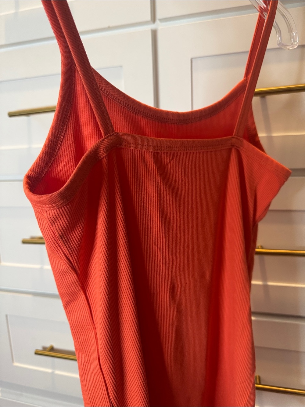 Women’s Coral Orange Tank Top Spaghetti Strap - Picture 3 of 3
